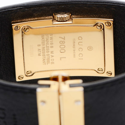 Gucci Stainless Steel Calfskin 33mm 7800L Quartz Watch Black 6 of 9