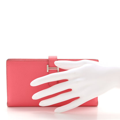 Hermes Epsom Bearn Gusset Wallet Rose Lipstick 2 of 15
