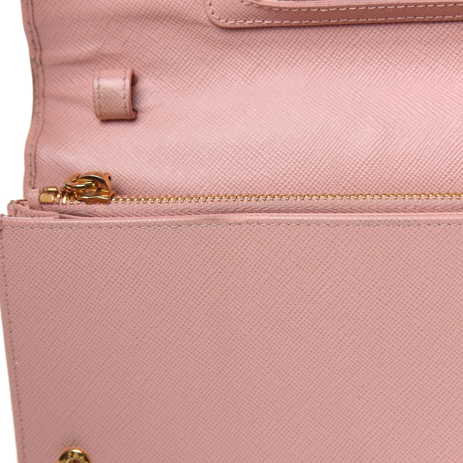 Prada Saffiano Metal Flap Wallet with Strap Orchidea 11 of 24