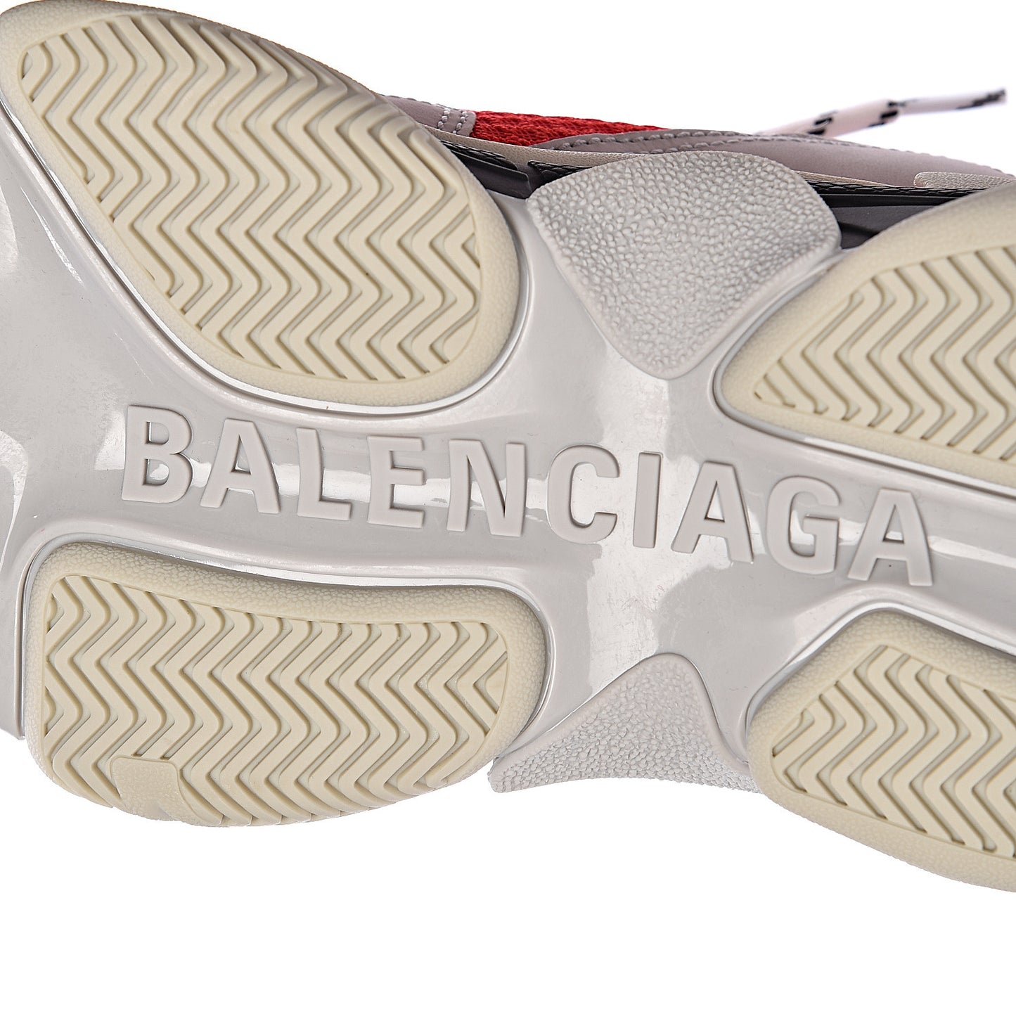 Fabric Mesh Womens Triple S Sneakers 39 Red Grey White