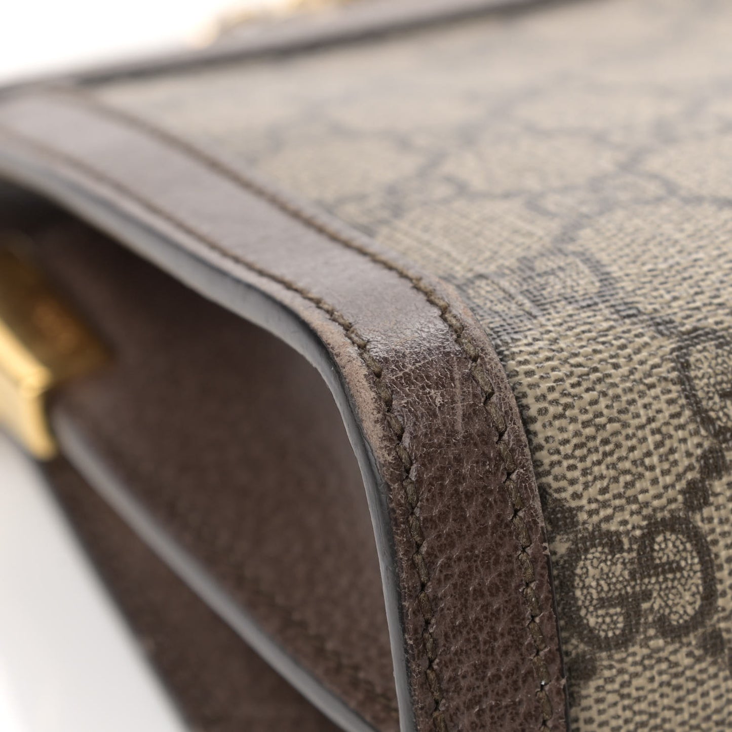 GG Supreme Monogram Web Small Ophidia Chain Shoulder Bag Brown