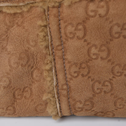 Gucci Suede Shearling Guccissima Large Jolicoeur Tote Tan 15 of 15