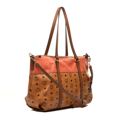 MCM Visetos Crocodile Embossed Tote Cognac 3 of 8
