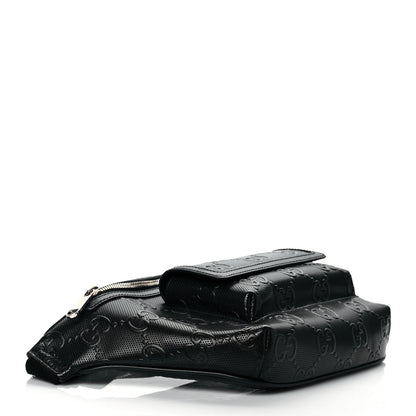 Gucci Calfskin GG Tennis Embossed Pocket Belt Bag Black 3 of 10