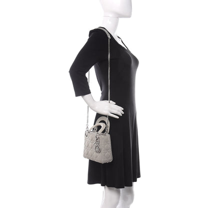 Christian Dior Metallic Lambskin Cannage Mini Lady Dior Silver 2 of 10
