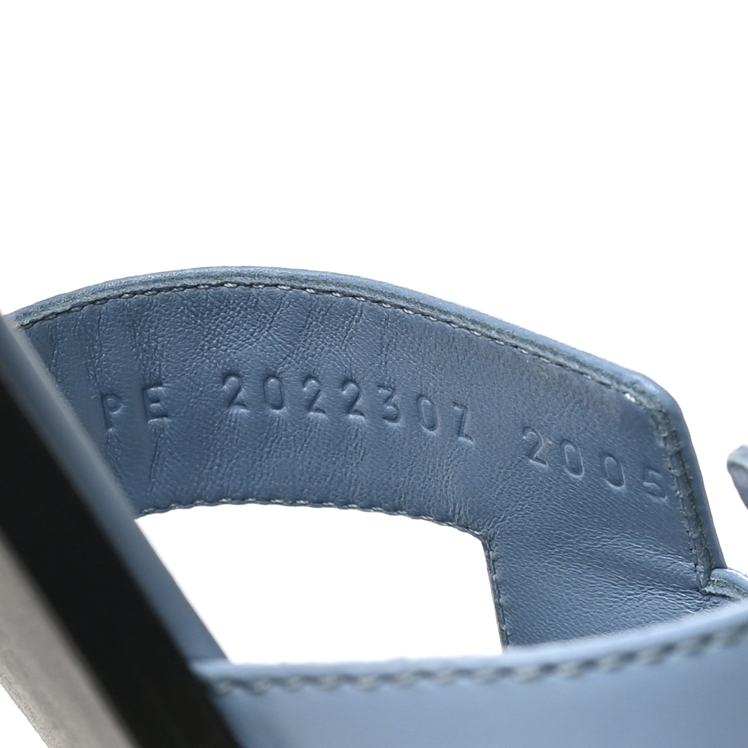 Hermes Box Calfskin Oran Sandals 40.5 Light Bleu 8 of 10