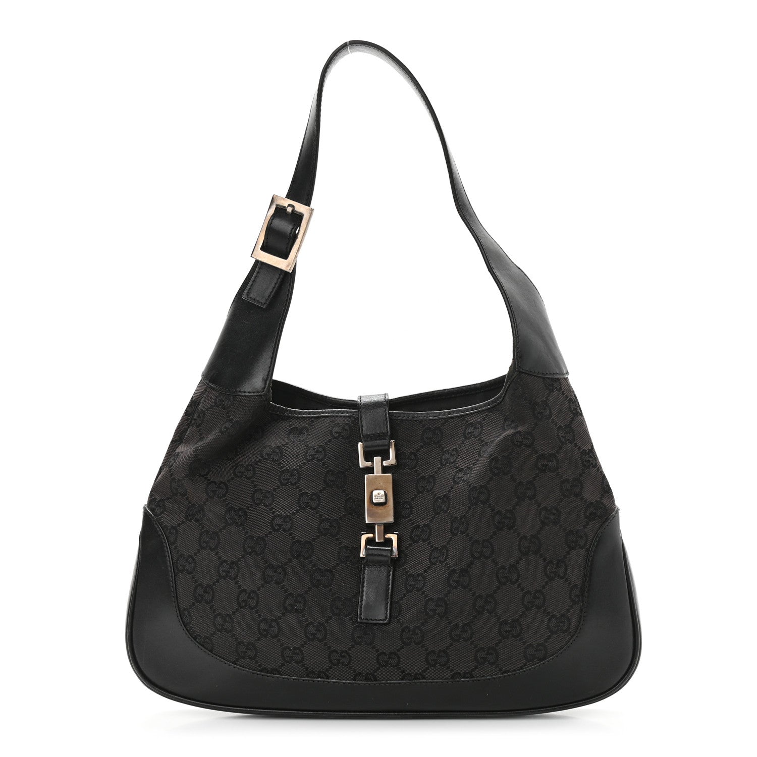 Gucci Monogram Small Jackie O Hobo Black 1 of 12