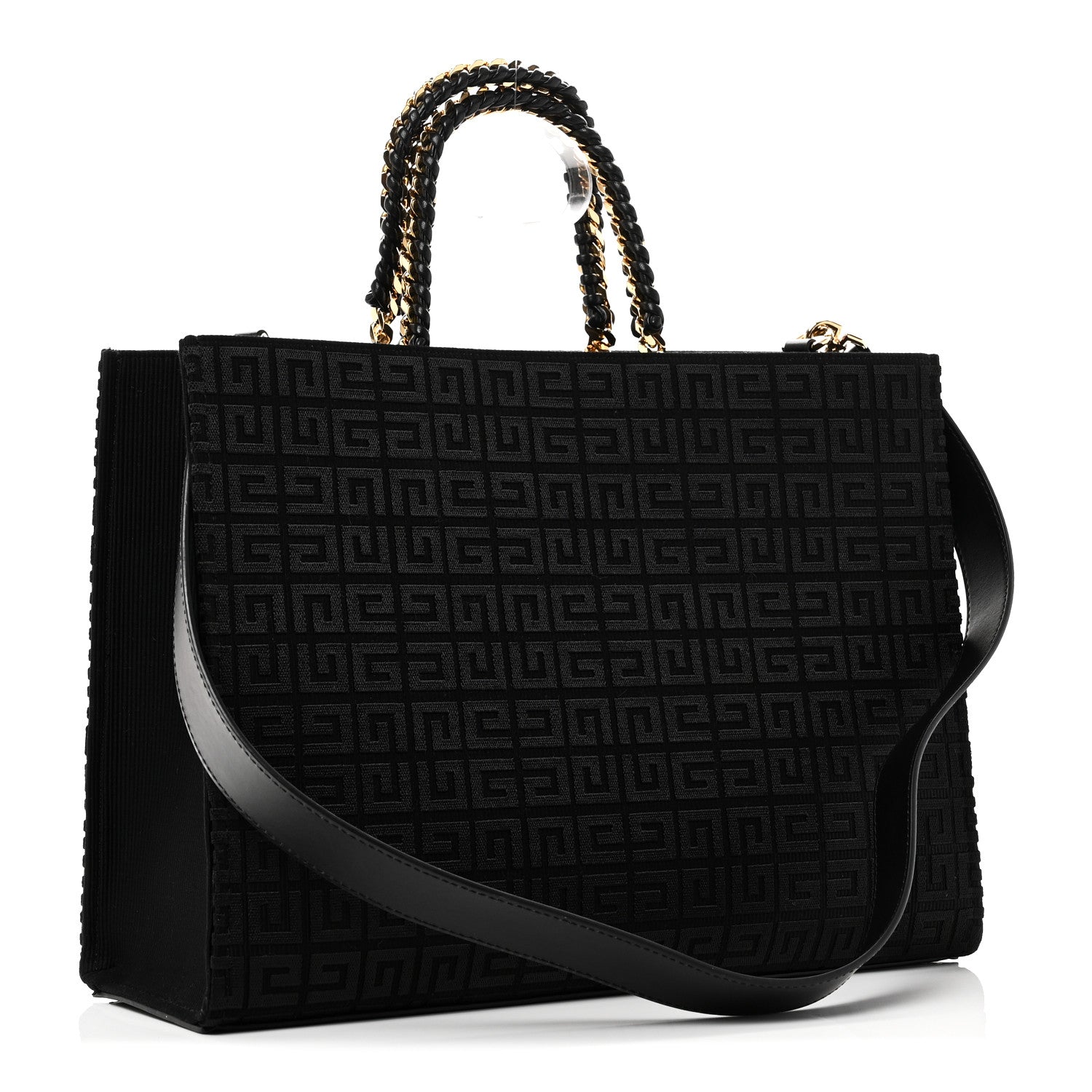 Givenchy Canvas Jacquard 4G Medium Chain Tote Black 3 of 9
