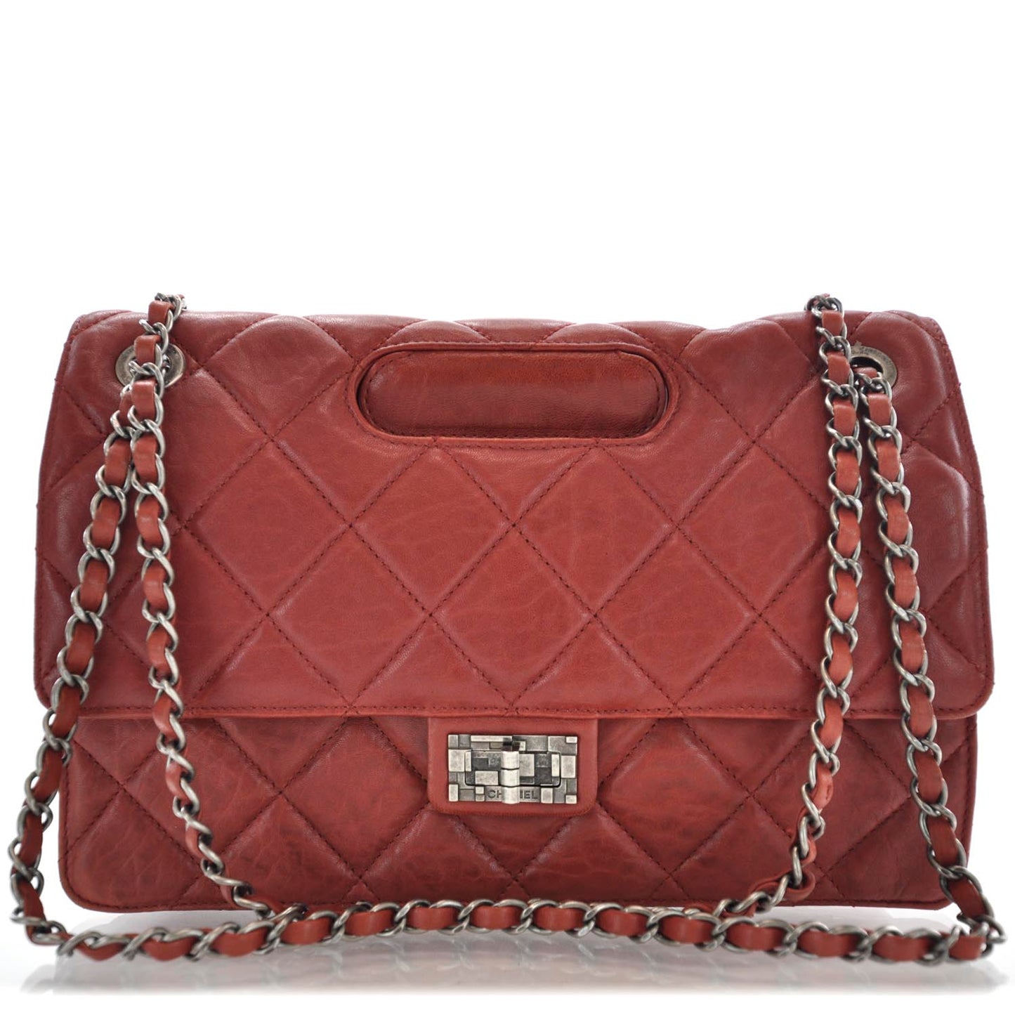 Lambskin Take Away Flap Bag Red