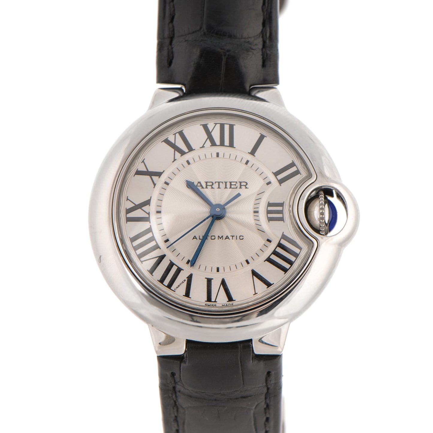 Stainless Steel Alligator 33mm Ballon Bleu De Cartier Automatic Watch