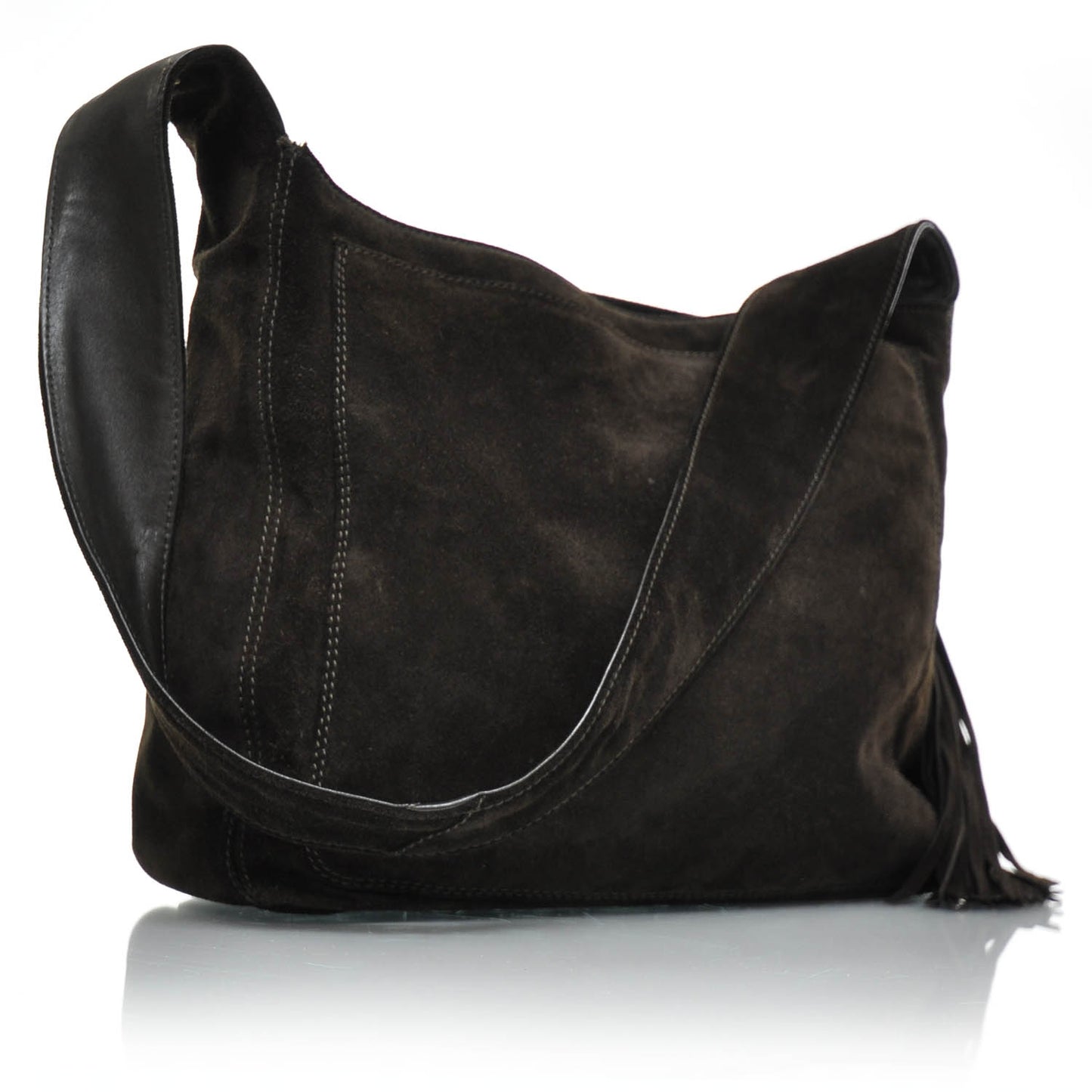 Suede Tassel CC Shoulder Bag Brown