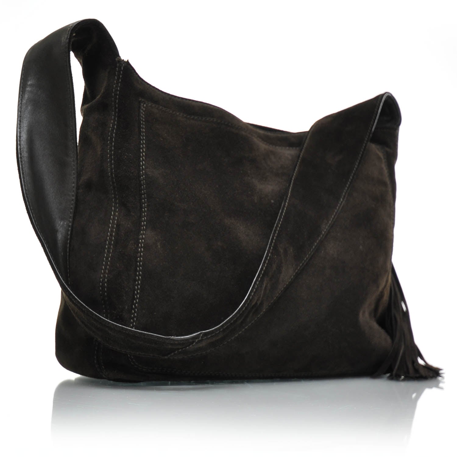 Chanel Suede Tassel CC Shoulder Bag Brown 3 of 8