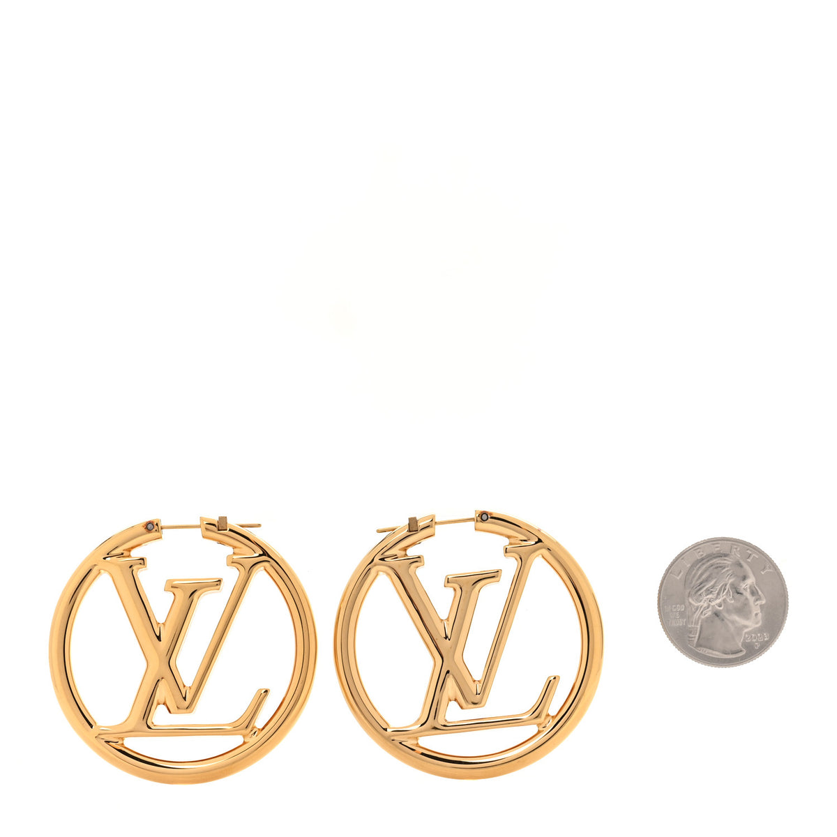 Louis Vuitton Metal Louise Hoop Earrings Gold 2 of 5