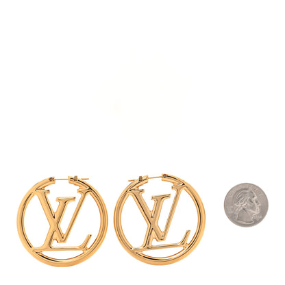 Louis Vuitton Metal Louise Hoop Earrings Gold 2 of 5