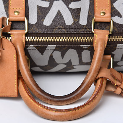 Louis Vuitton Graffiti Keepall 50 Silver 7 of 15