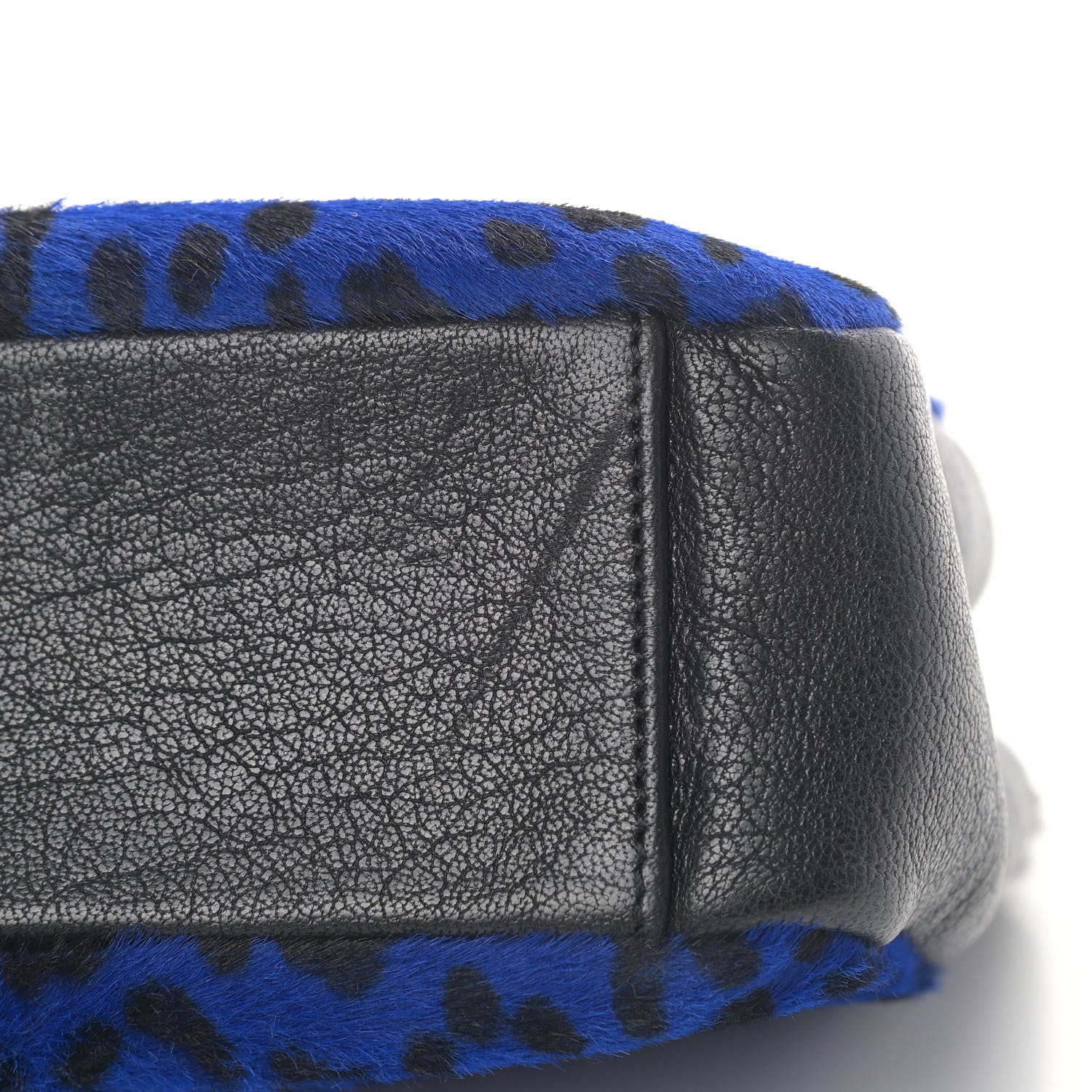 Saint Laurent Pony Hair Calfskin Monogram Leopard Print Medium Punk Chain Bag Blue 5 of 5