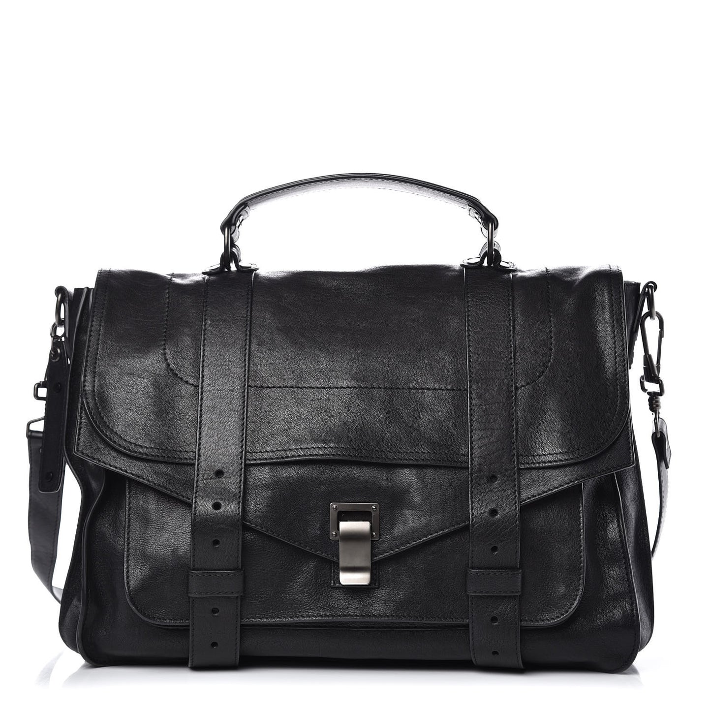 Lambskin PS1 Large Satchel Black