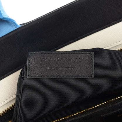 Saint Laurent Calfskin Small Cabas Rive Gauche Bag Black Red Yellow White 6 of 7