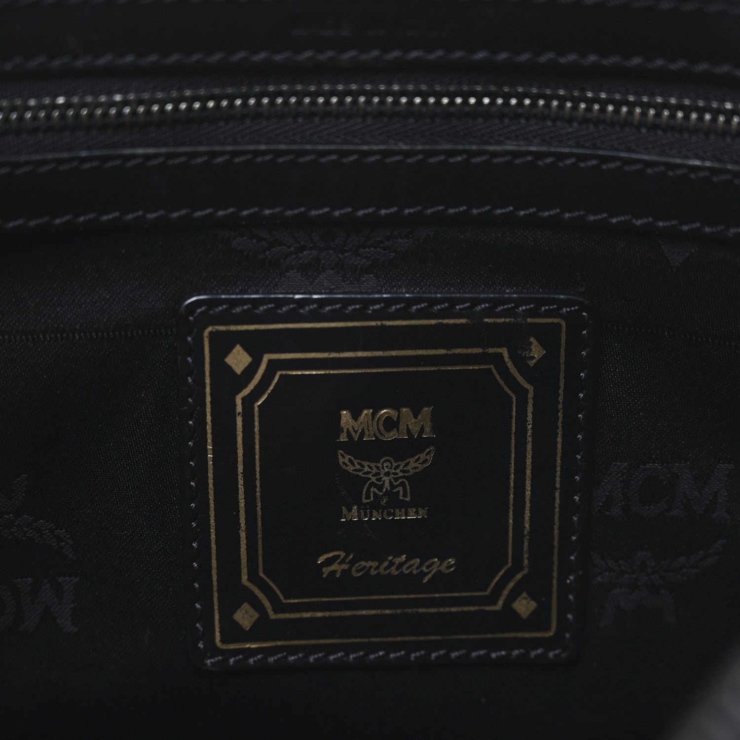 MCM Visetos Heritage Medium Boston Bag Black 6 of 9