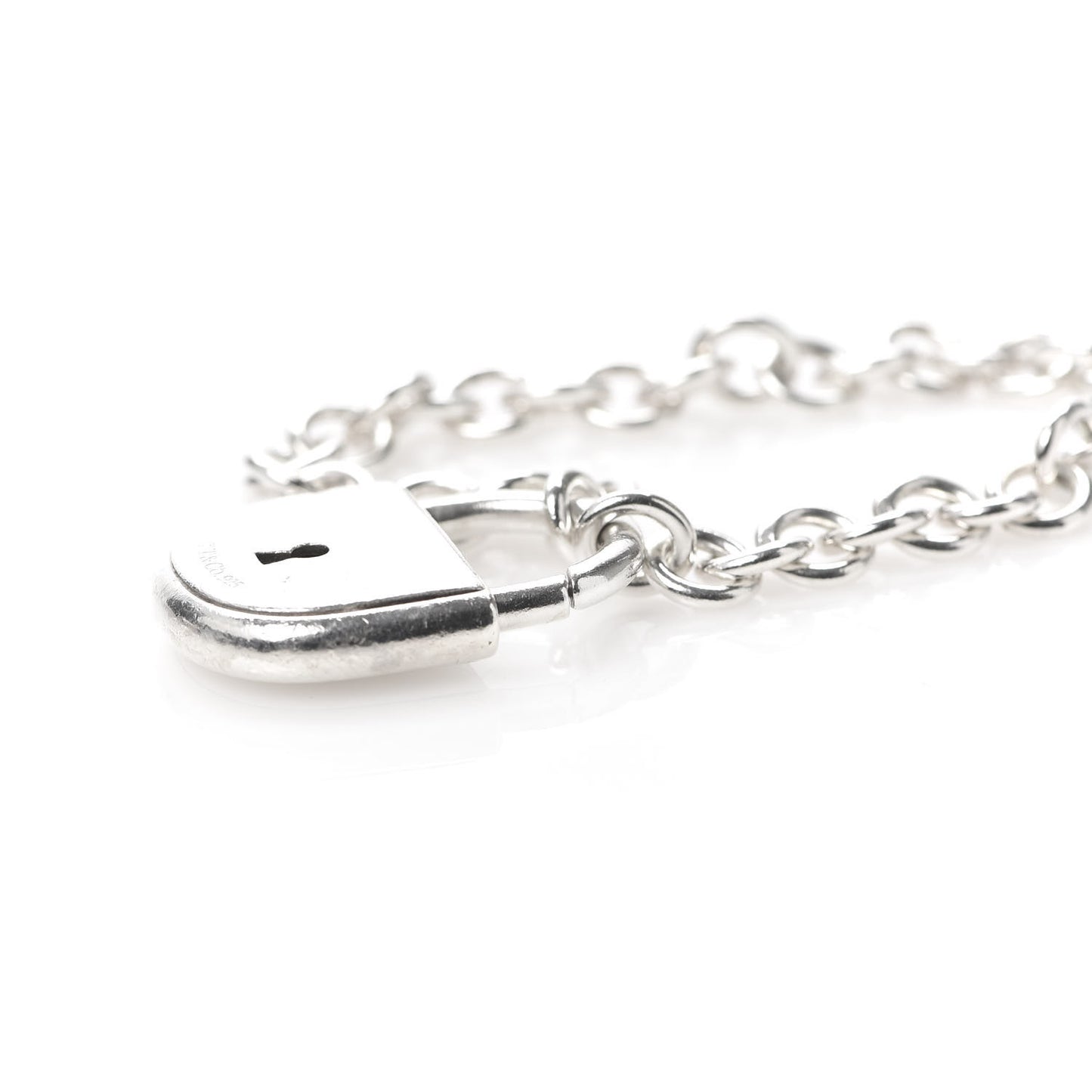 Sterling Silver Lock Charm Bracelet