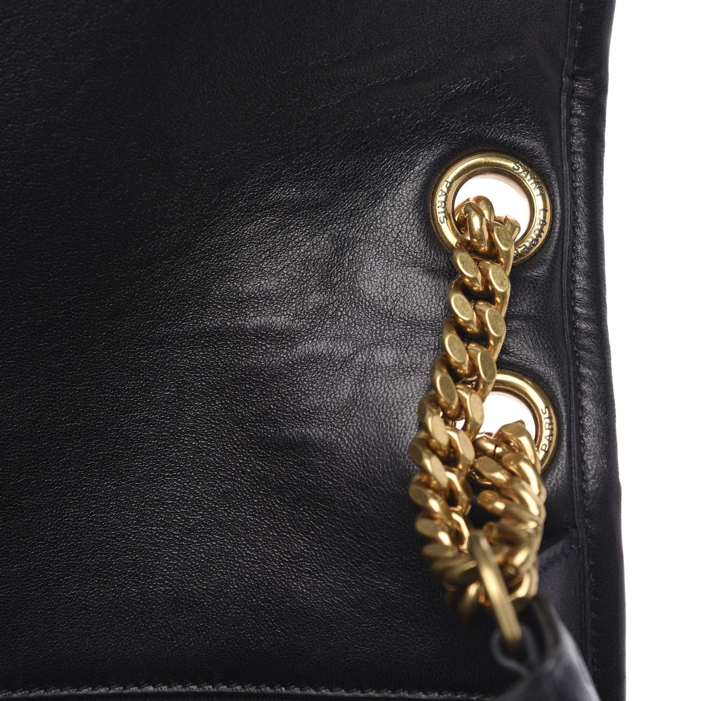 Lambskin Matelasse Monogram Medium Niki Chain Satchel Black