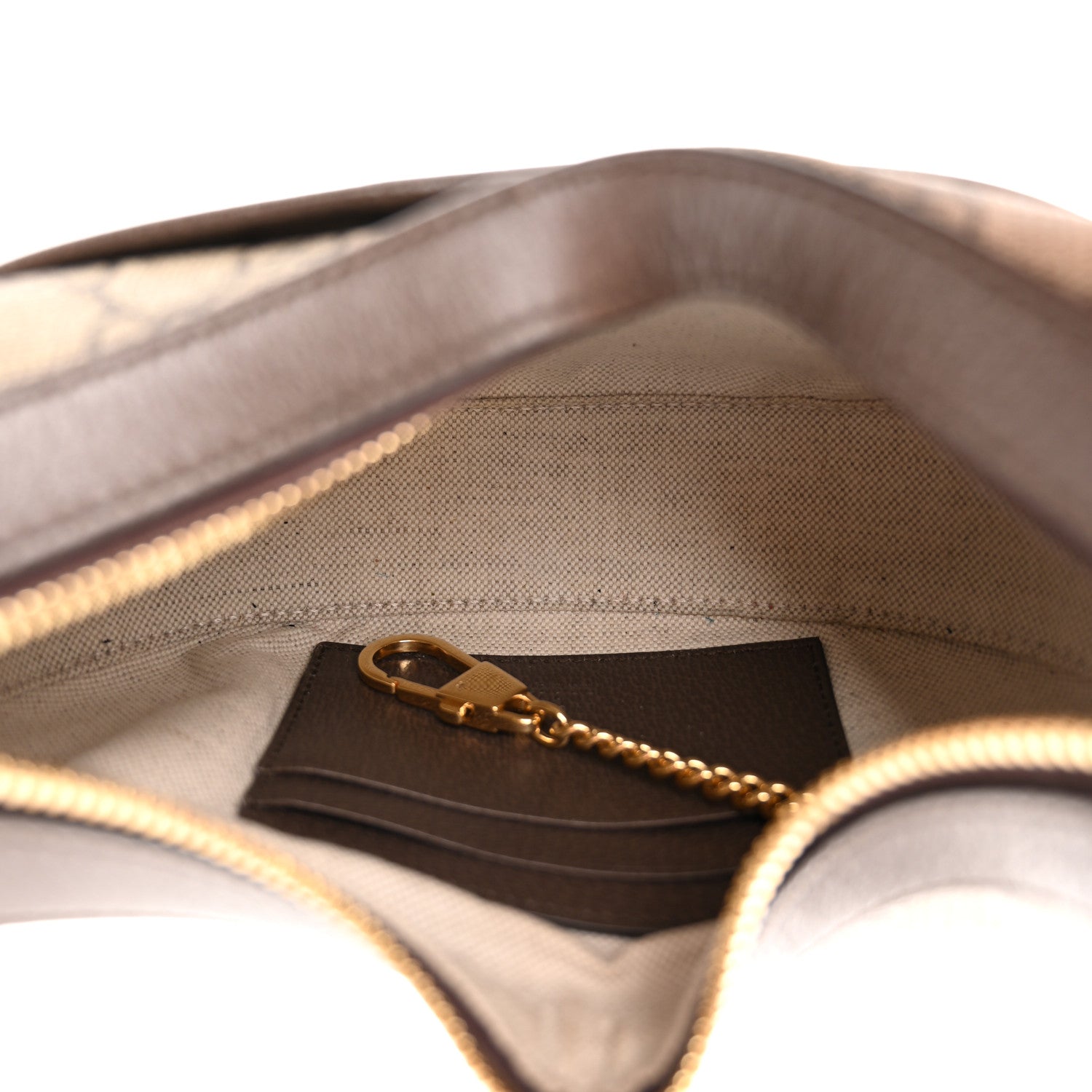 Gucci GG Supreme Monogram Textured Dollar Calfskin Small Ophidia Shoulder Bag Beige Ebony New Acero 5 of 11