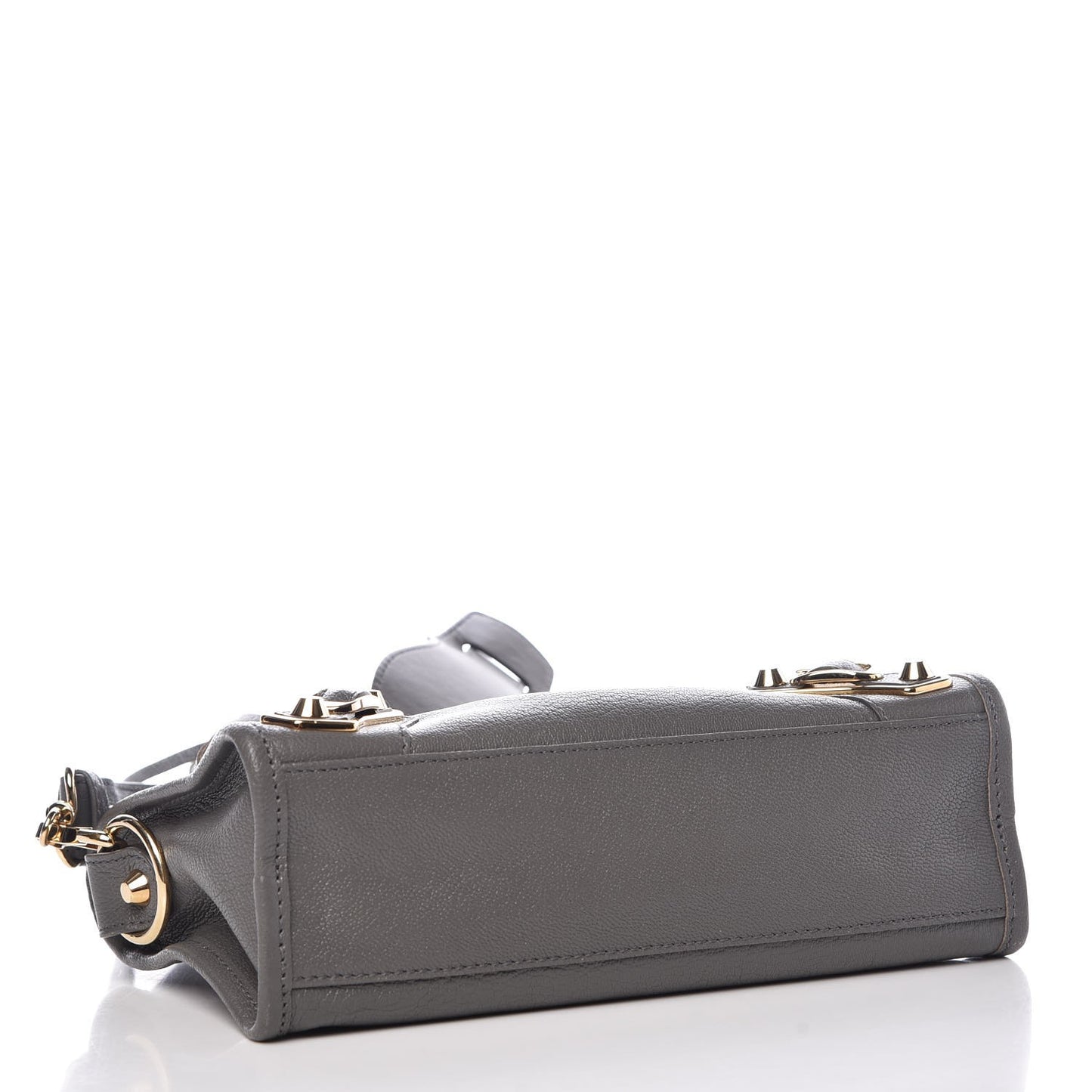 Chevre Gold Metallic Edge Hardware Mini City Gris Acier