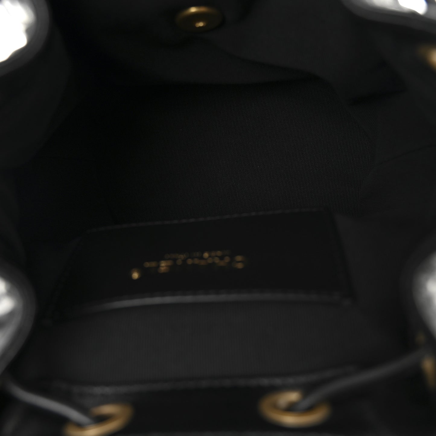 Lambskin Quilted Logo Mini Backpack Black