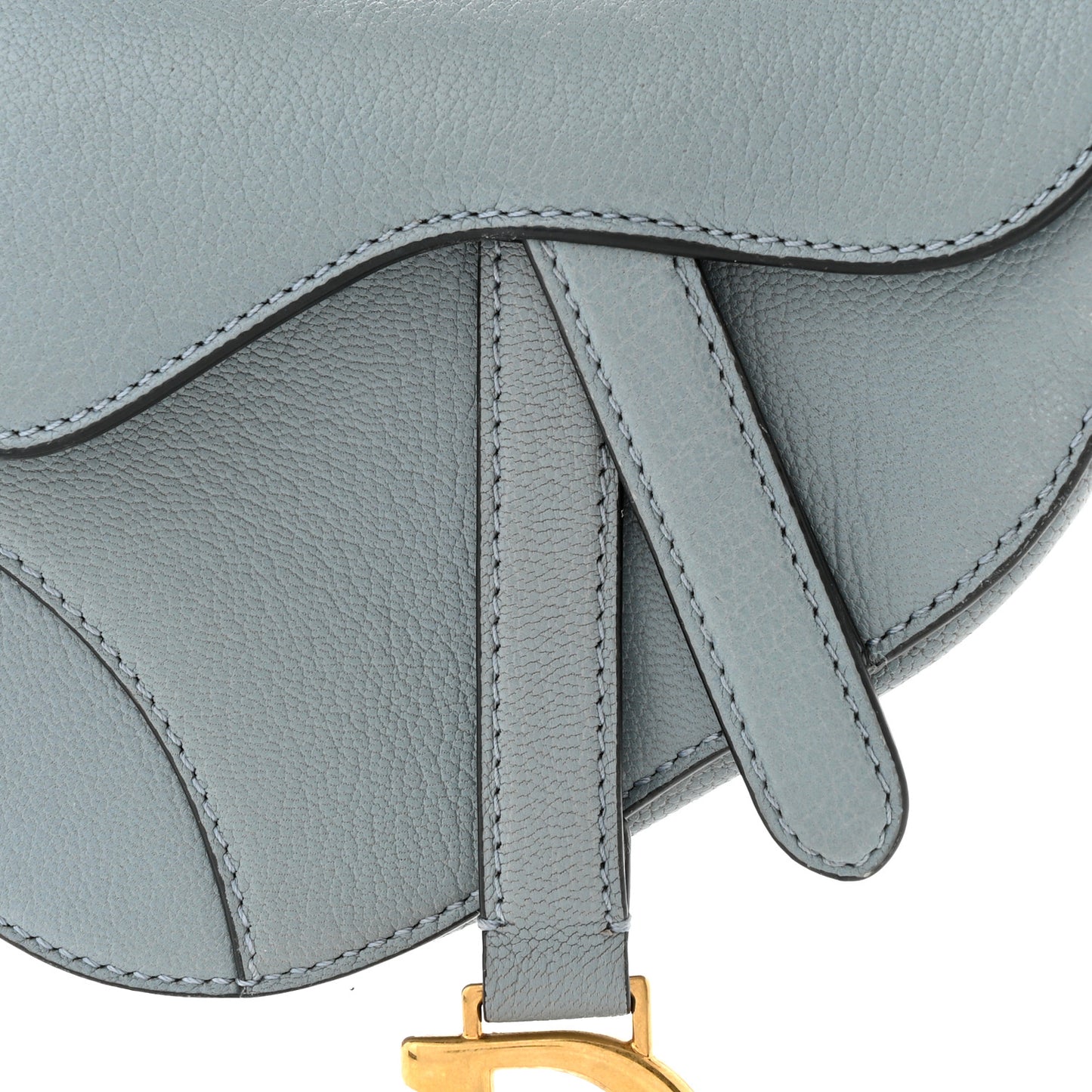 Goatskin Micro Saddle Bag Cloud Blue