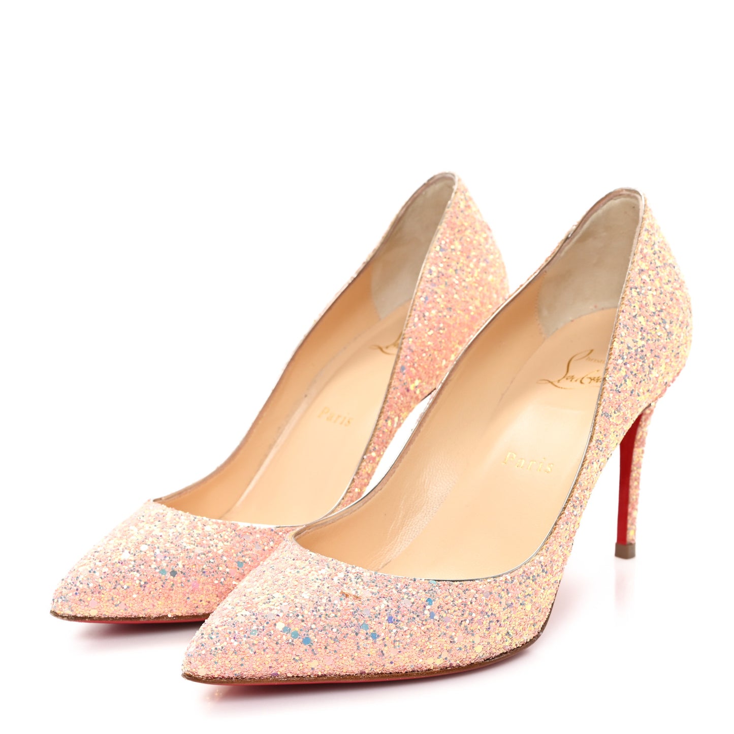 Patent Glitter Iriza 100 Pumps 37.5 Peach