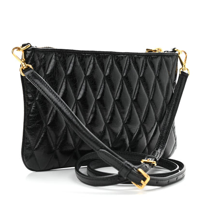 Miu Miu Vitello Shine Trapu Zip Crossbody Bag Black 3 of 10