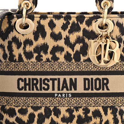 Christian Dior Canvas Medium Mizza Embroidered Lady D-Lite Beige Multicolor 8 of 12