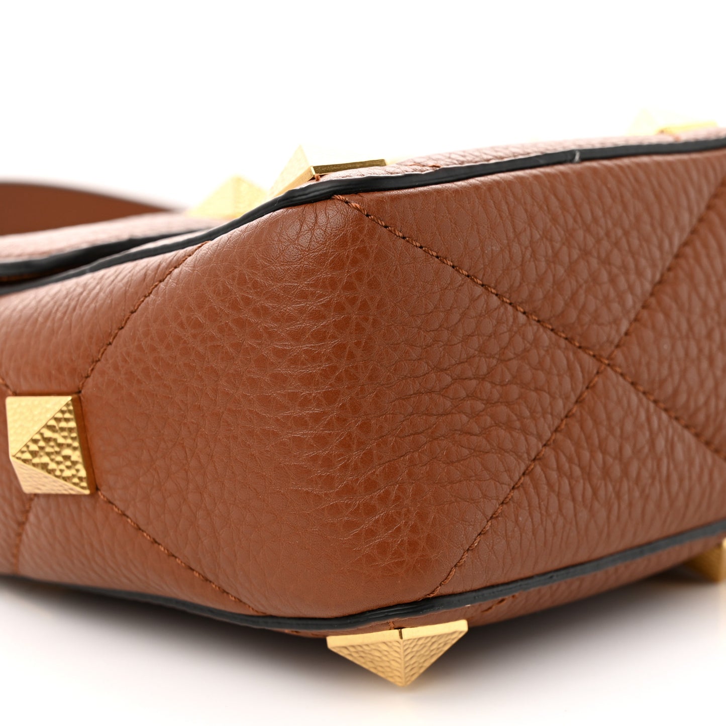 Grained Calfskin Medium Roman Stud Shoulder Bag Selleria