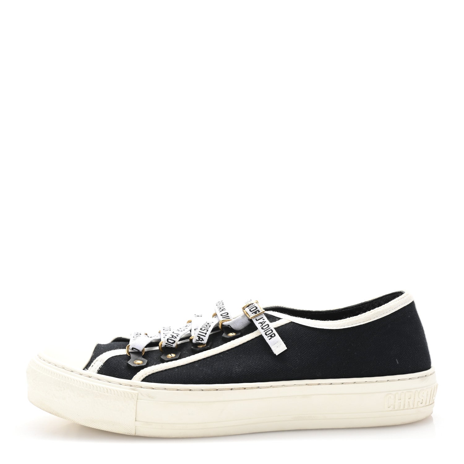 Christian Dior Canvas Walk'N'Dior Low Top Sneakers 40 Black 1 of 9