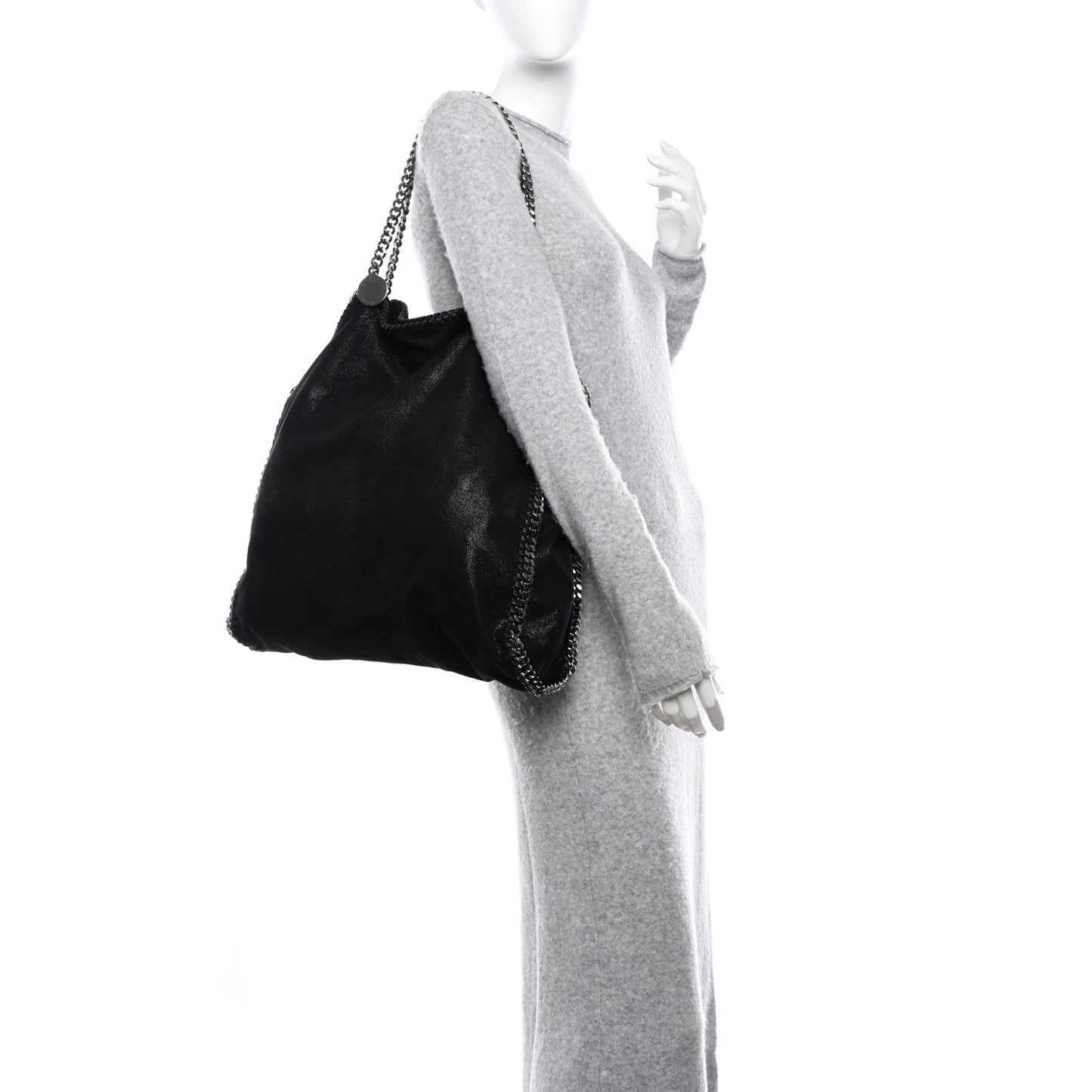 Shaggy Deer Falabella Fold Over Tote Black