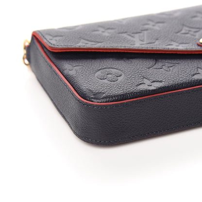 Louis Vuitton Empreinte Pochette Felicie Chain Wallet Marine Rouge 9 of 12