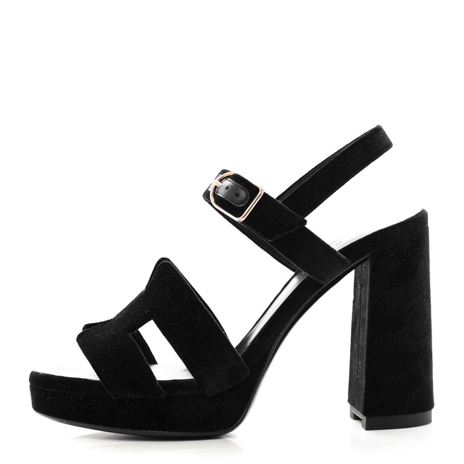 Hermes Velvet Jazz 90 Sandals 36.5 Black 1 of 10