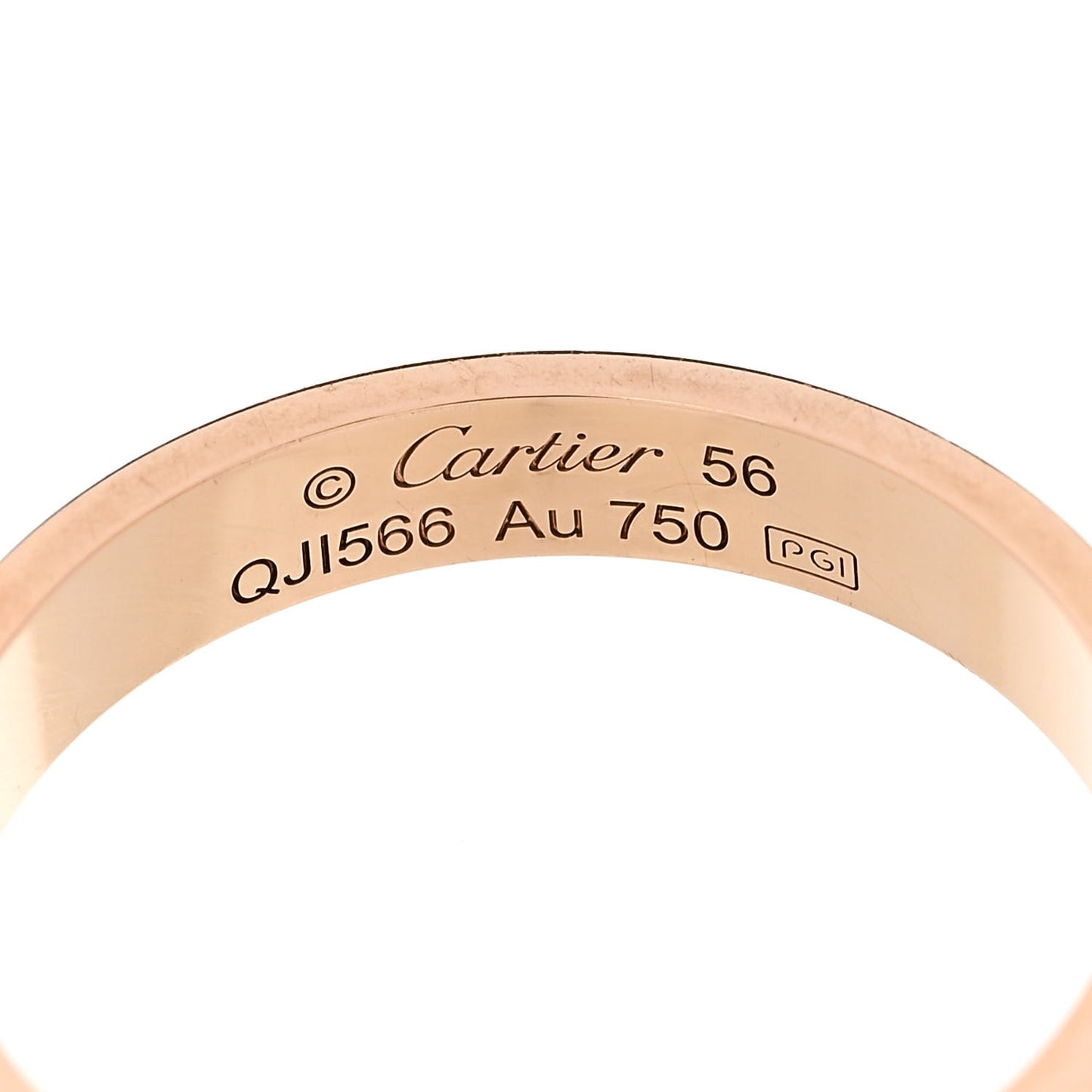 18K Pink Gold 3.5mm LOVE Wedding Band Ring 56 7.5