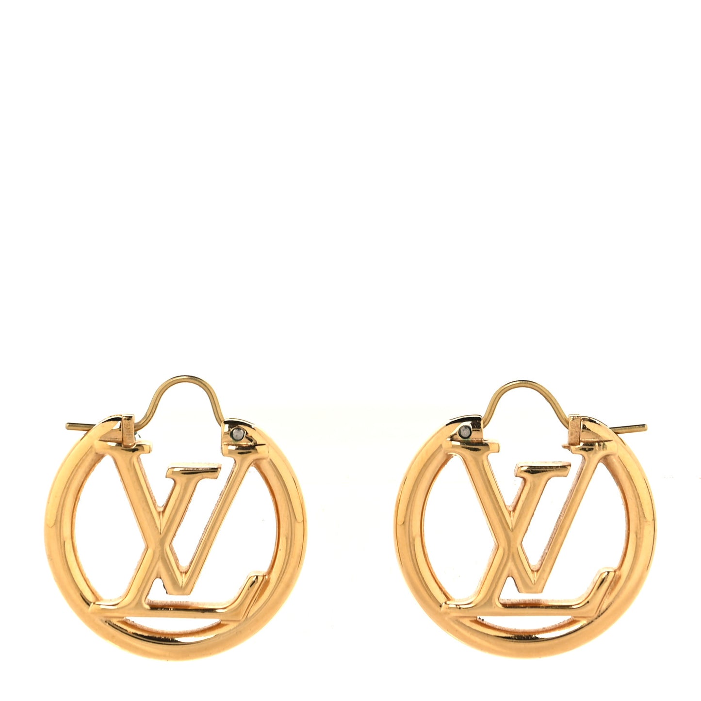 Metal Small Louise Hoop Earrings Gold