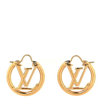 Louis Vuitton Metal Small Louise Hoop Earrings Gold 1 of 4