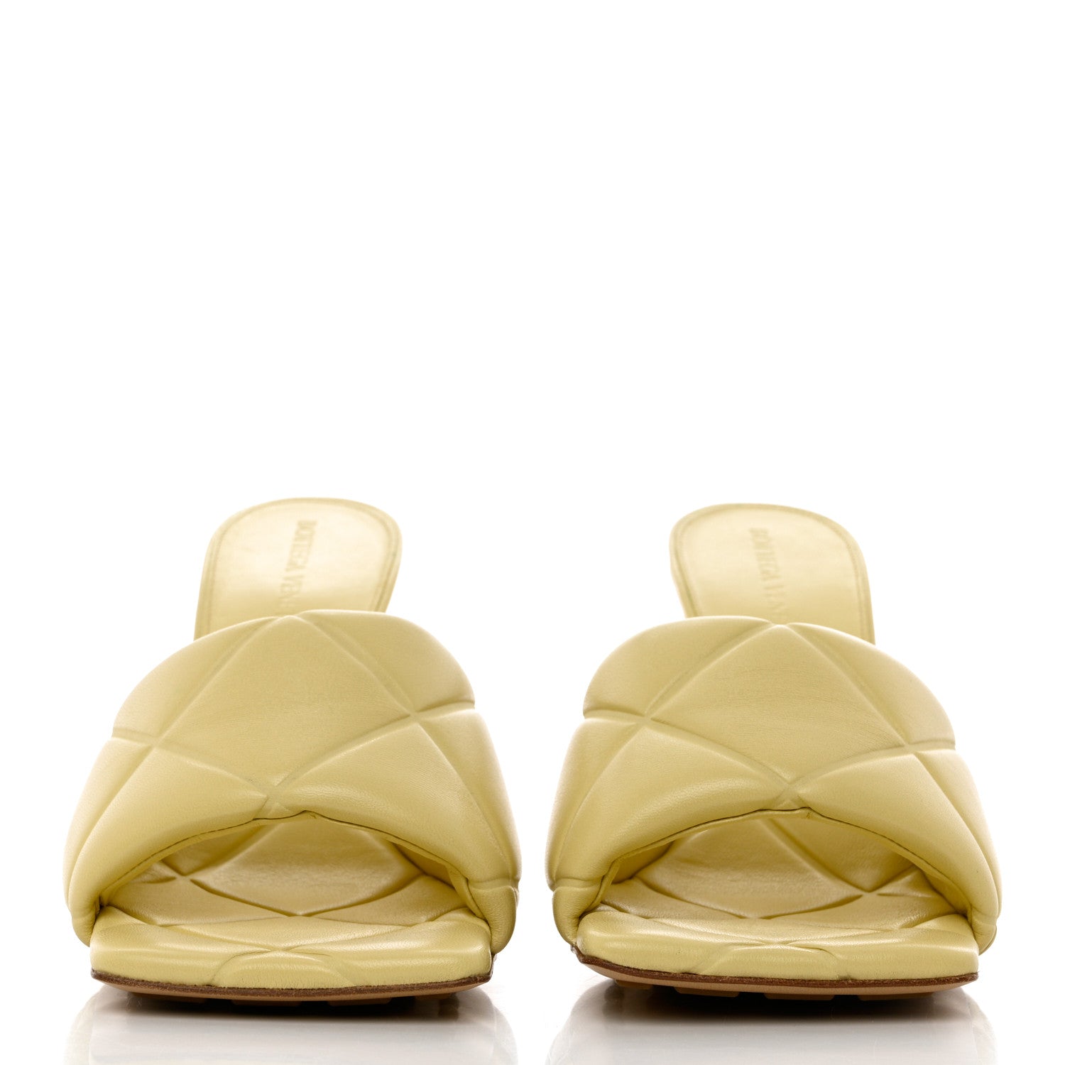Bottega Veneta Nappa Quilted Rubber Lido Mule Sandals 39 Moon Beam 2 of 9