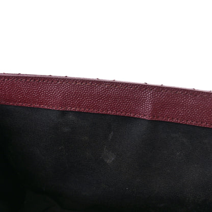 Saint Laurent Grain De Poudre Textured Mixed Matelasse Medium Triquilt Monogram Satchel Rouge Legion 13 of 16