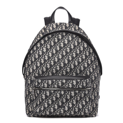 Christian Dior Oblique Calfskin Rider Backpack Beige Black 1 of 9