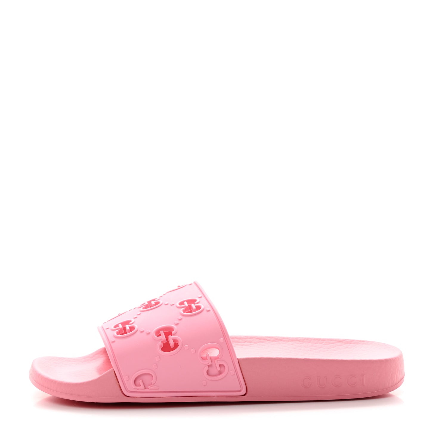 Rubber GG Monogram Perforated Womens Slide Sandals 36 Rose Box