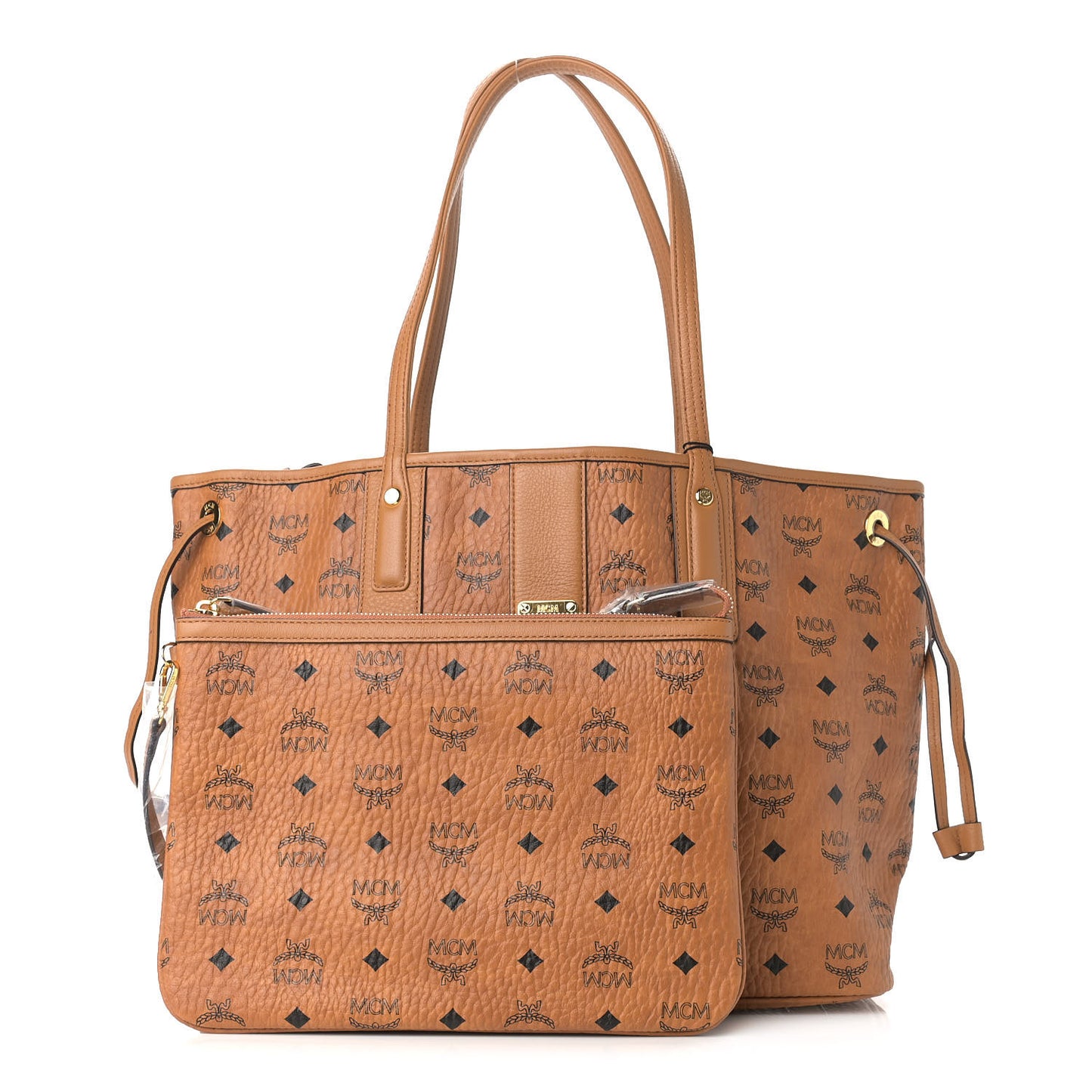 Visetos Medium Liz Reversible Shopper Tote Cognac