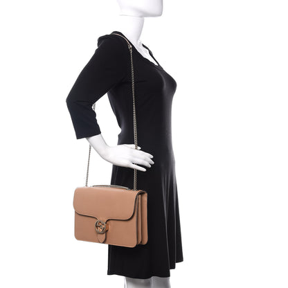 Gucci Dollar Calfskin Interlocking G Shoulder Bag Camelia 2 of 10