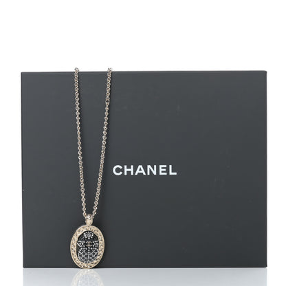 Chanel Crystal CC Long Necklace Black Gold 7 of 7