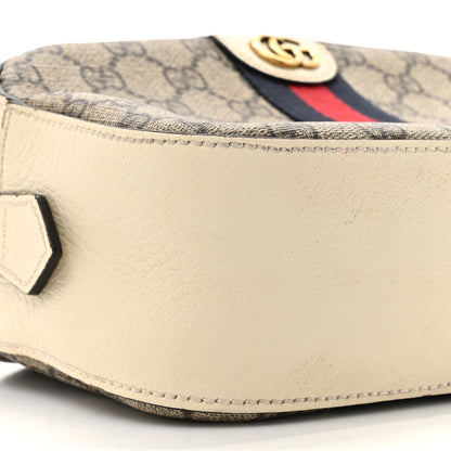 Gucci GG Supreme Monogram Textured Calfskin Web Small Ophidia Camera Bag Beige Ebony Mystic White 10 of 16