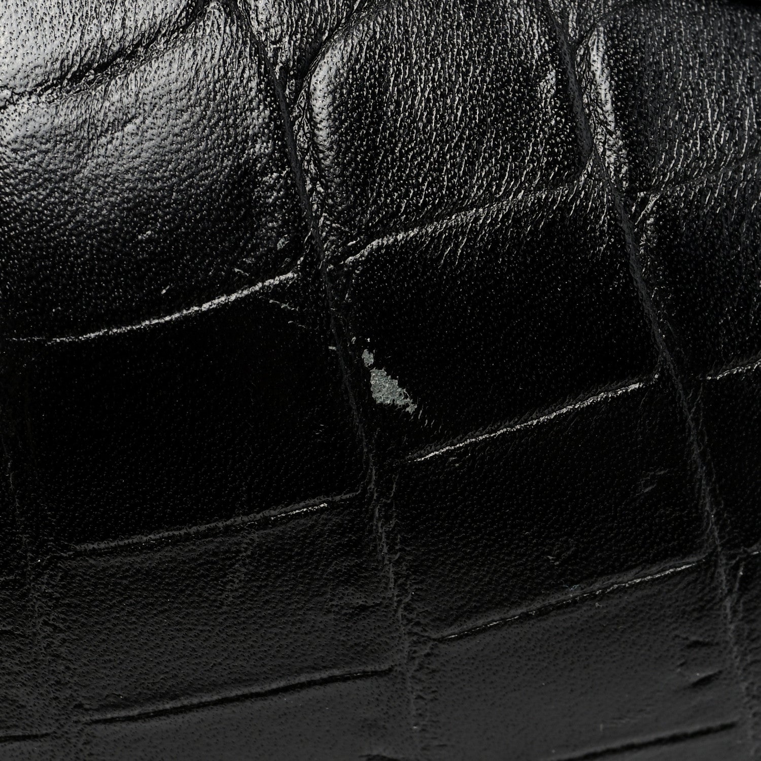 Saint Laurent Calfskin Crocodile Embossed Monogram Love Box Bag Black 9 of 9