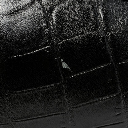 Saint Laurent Calfskin Crocodile Embossed Monogram Love Box Bag Black 9 of 9